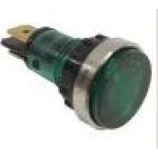 Lampa indicator pilot verde 230V cap Ø13.5mm orificiu Ø12mm 120°C #017677