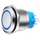 Buton push metalic 220V 22mm cu revenire led albastru ElectroAZ #031224VE.16