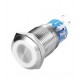 Buton push metalic 220V 19mm cu revenire led alb ElectroAZ #031224VE.18