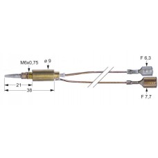 Termocupla dubla M6x0.75 6.3x7.7mm 750mm #102120