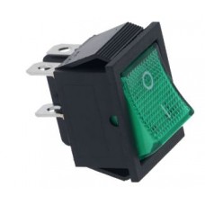 Buton basculant bipolar verde 16A 250V 120°C 22x30mm #3319029