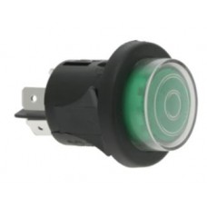 Buton push verde bipolar iluminat ø 25 mm 16(4)A 250V 120°C #3319361