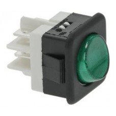 Buton basculant verde bipolar iluminat 16A 250V 125°C 25x27mm #3319951