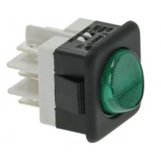 Buton basculant verde bipolar iluminat 16A 250V 125°C 25x27mm #3319954