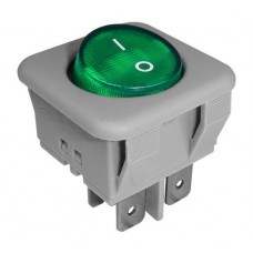 Intrerupator basculant dublu ON-OFF 16A 250V 34x30x30mm verde #69251