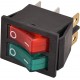 Intrerupator dublu iluminat 2x(ON-OFF) 15A 250V 37x31x25mm #70785