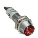 Lampa indicator martor metalic rosu cap ø 10mm orificiu ø 8mm L 35mm 220V  #ALX-5C005