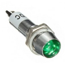 Lampa indicator martor metalic verde cap ø 10mm orificiu ø 8mm L 35mm 220V  #ALX-5C006