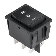 Buton basculant cu revenire I-0-II 15A 250V negru #KCD4-RL-23-23-1