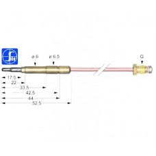 Termocupla SIT M9x1 L 600mm conexiune ø6.0(6.5)mm #107609
