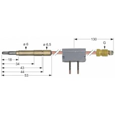 Termocupla intrerupta M9x1 L 1000mm ø6.0mm #102070