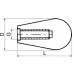 Maner conic L=25 mm, M6 ø 16 mm, pentru masina gatit paste, MBM #110704