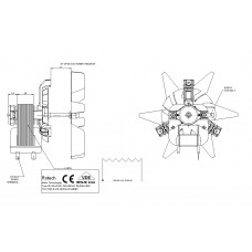 Elice pentru motor ventilator cuptor ROTECH ø152mm #04.07.06